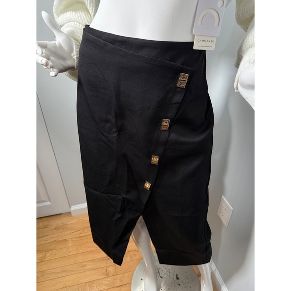 Commense Metal-Detail Split Midi Skirt Black size L - Picture 6 of 12